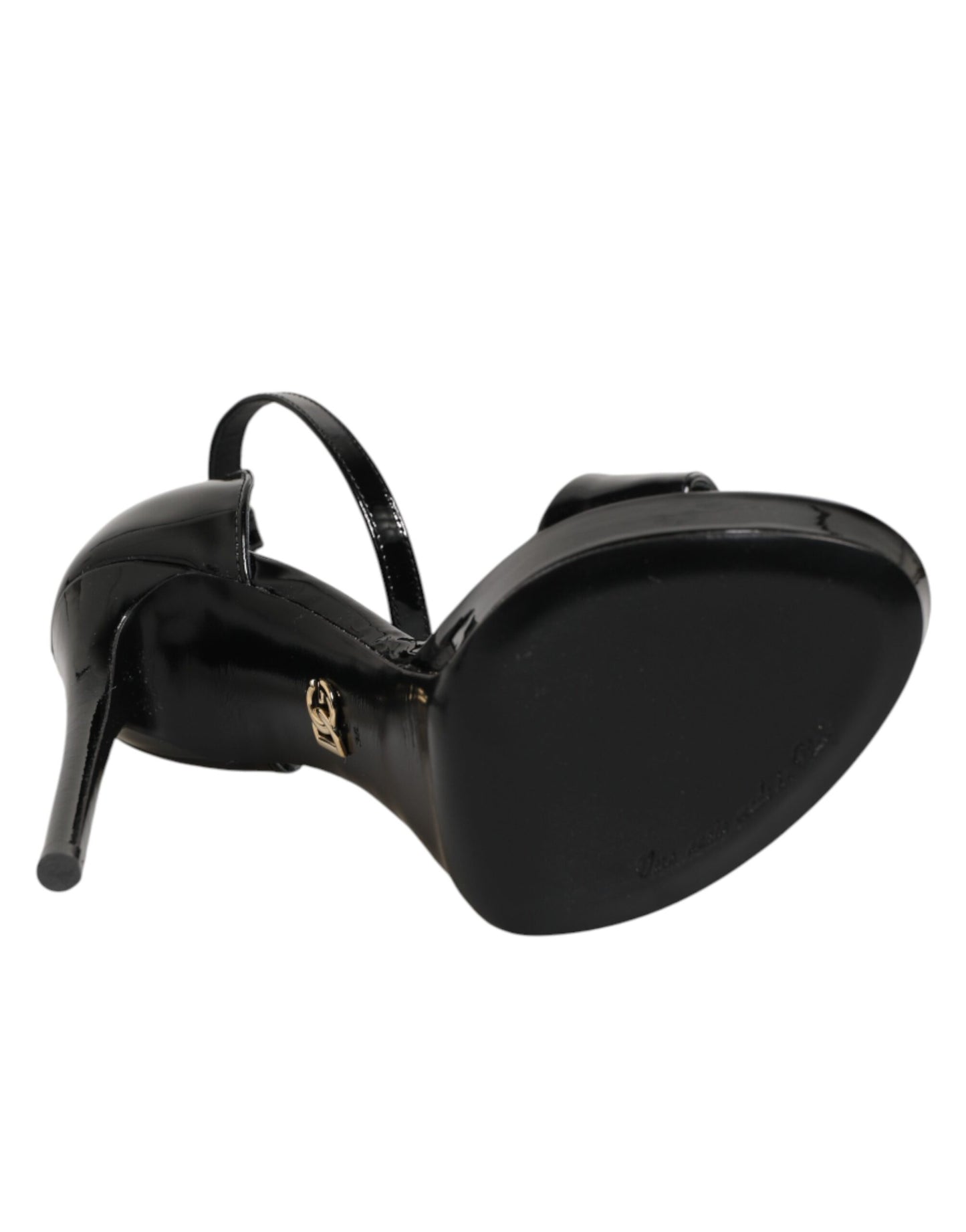 Dolce & Gabbana Black Leather Platform Keira Sandals Shoes