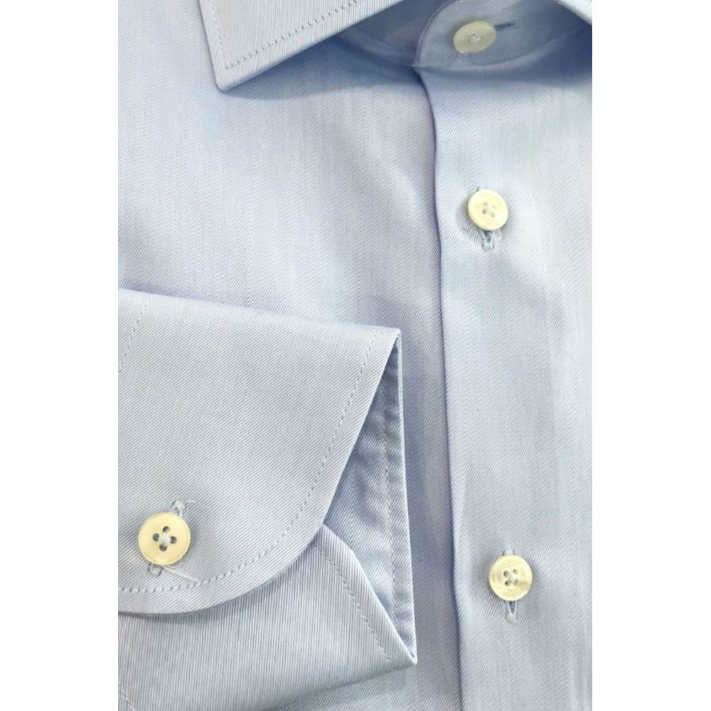 Baldinini Trend Light Blue Cotton Men Shirt