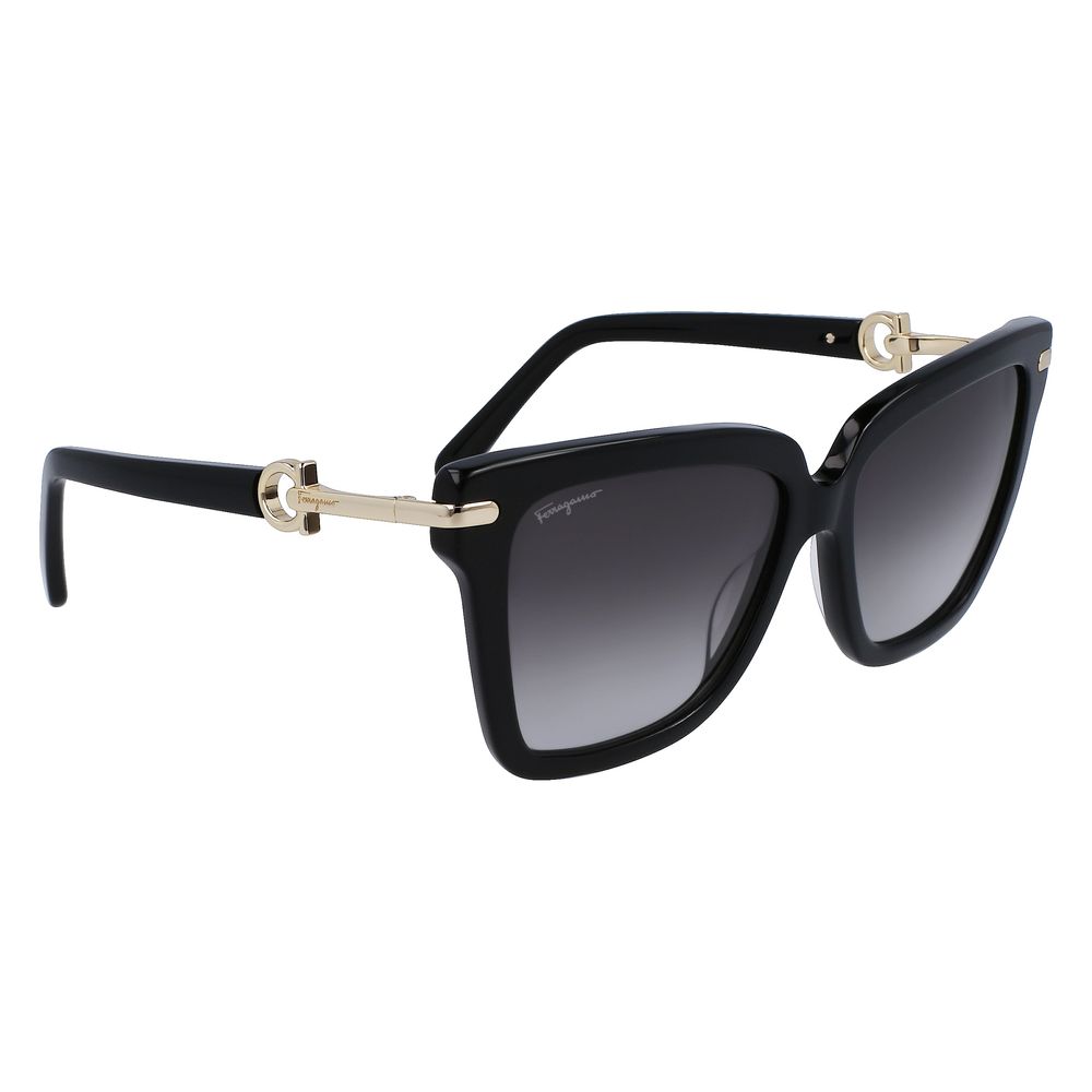 Ferragamo Black Acetate Sunglasses
