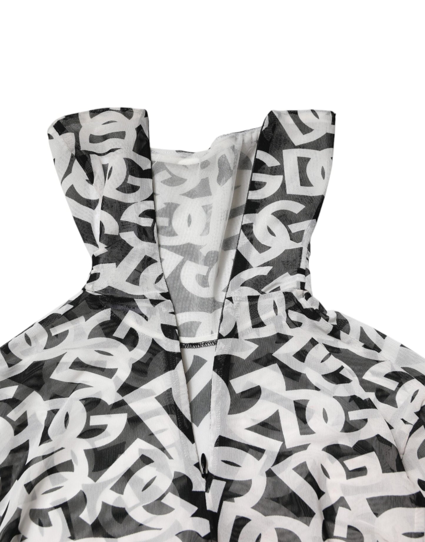 Dolce & Gabbana White DG Logo Long Sleeves Turtleneck Top