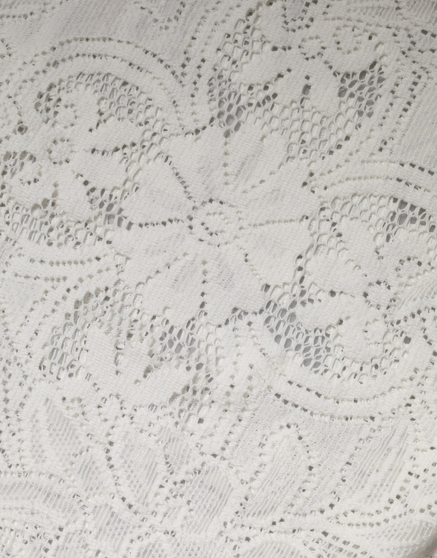 Dolce & Gabbana White Embroidery Lace Cotton Blouse Top