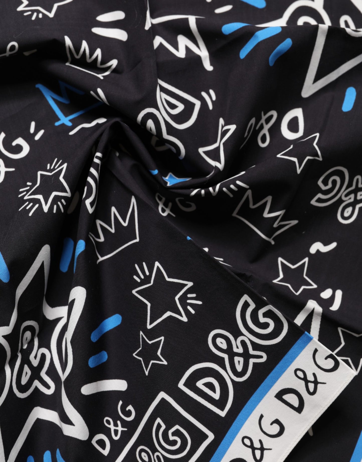 Dolce & Gabbana Multicolor Graphic Cotton Square Foulard Scarf