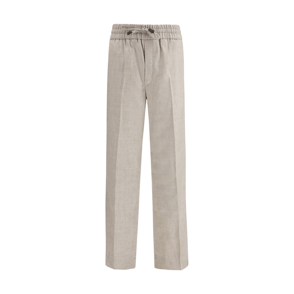 Brioni Gray Linen Casual Pants