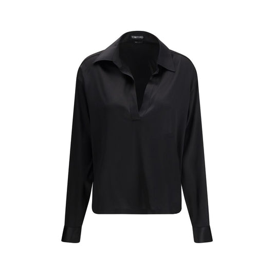Tom Ford Black Silk Polo Shirt