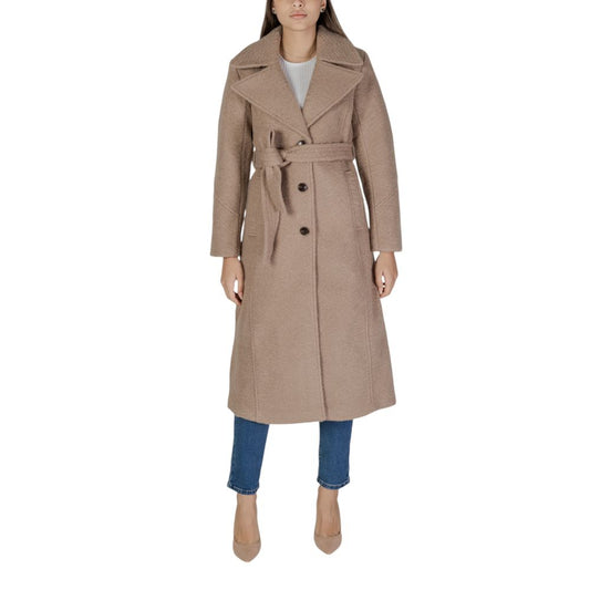 Vila Clothes Beige Polyester Coat