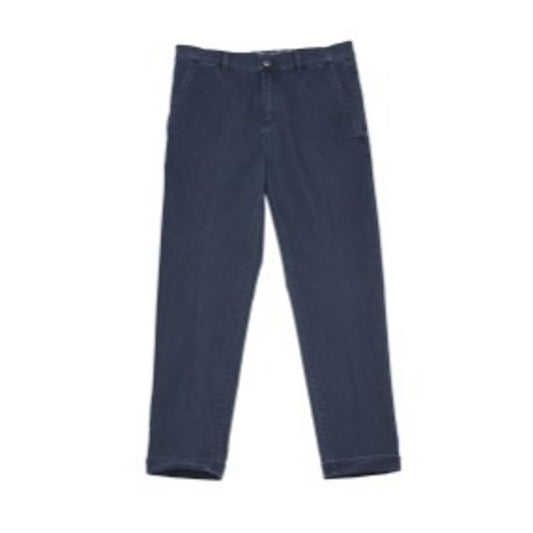 Gas Blue Cotton Casual Pants