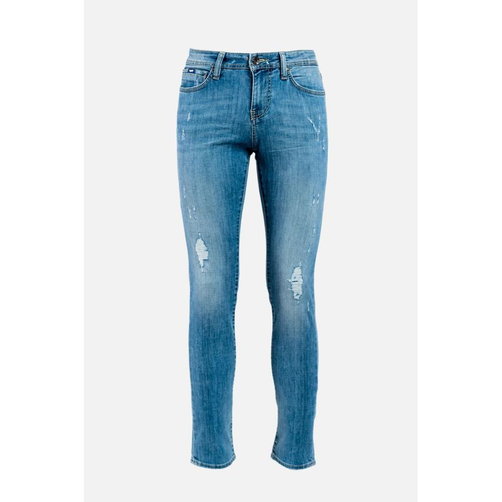 Gas Blue Cotton Skinny Jeans