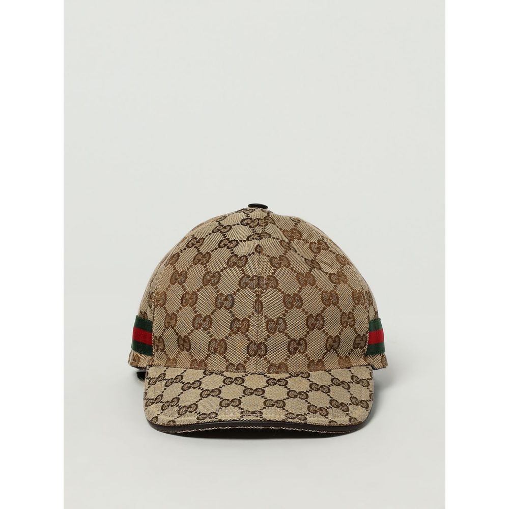 Gucci Beige Cotton And Leather Cap (Baseball Hat)