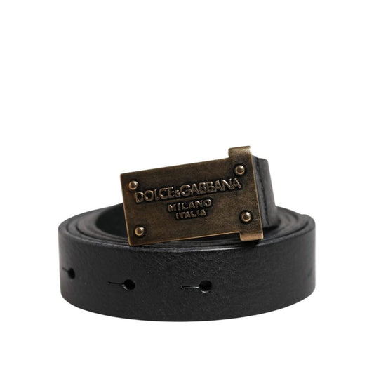 Dolce & Gabbana Black Leather Regular Belt