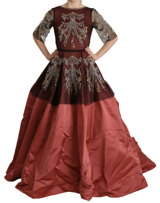 Robe princesse en soie à cristaux Dolce &amp; Gabbana