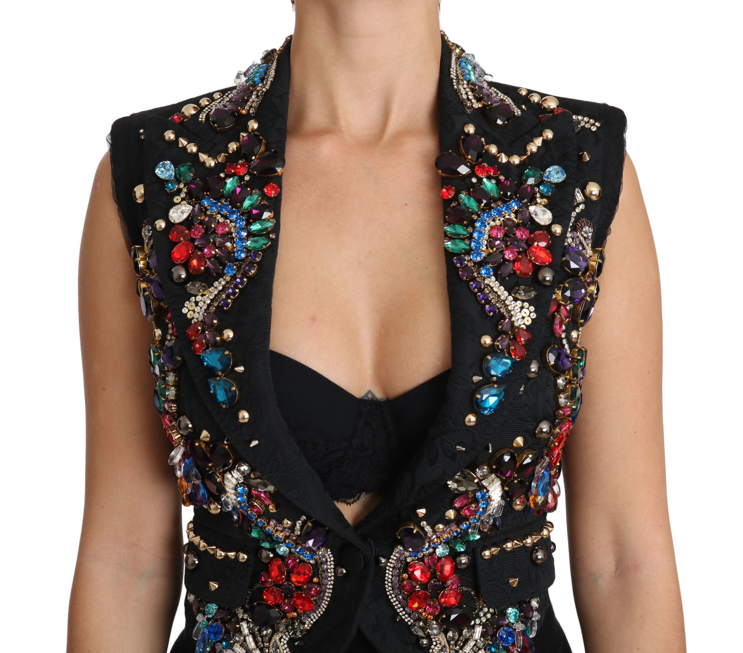 Gilet Dolce &amp; Gabbana en cristal noir Sicily