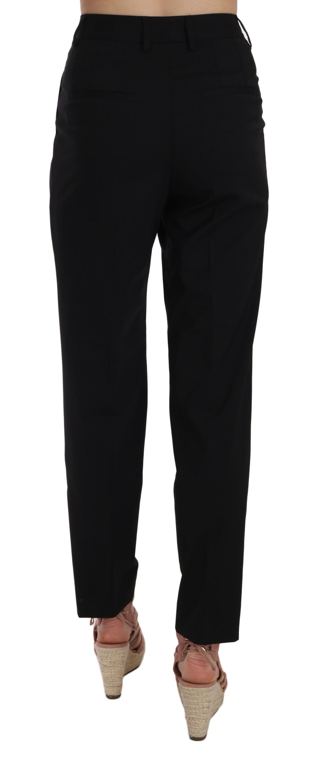 Pantalon fuselé plissé à boutons noirs Dolce &amp; Gabbana
