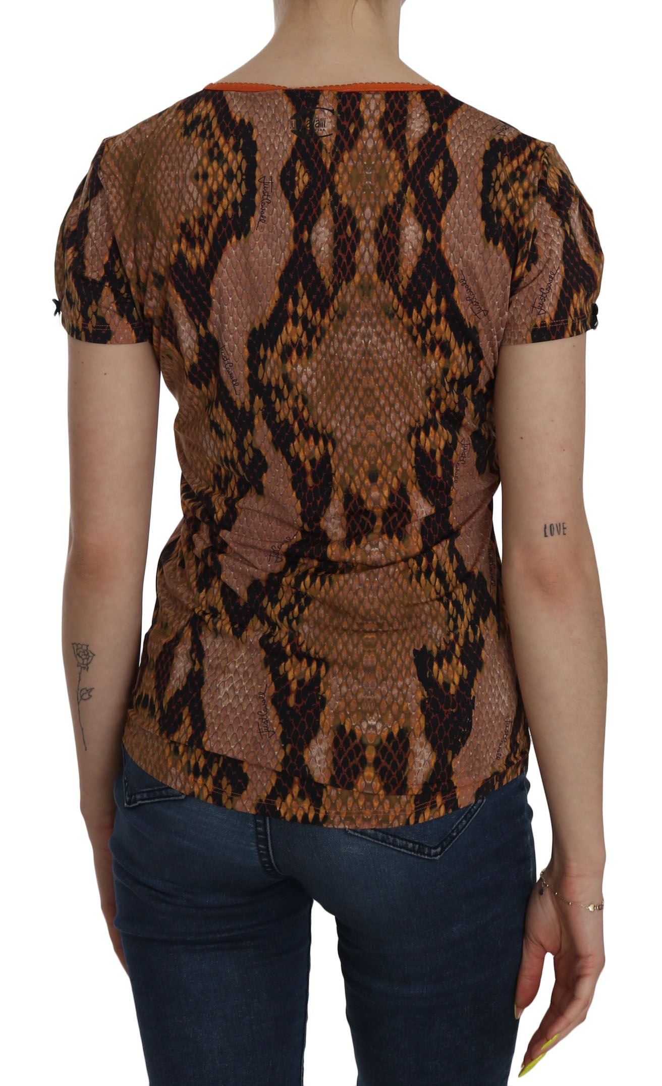T-shirt à manches courtes imprimé peau de serpent Just Cavalli