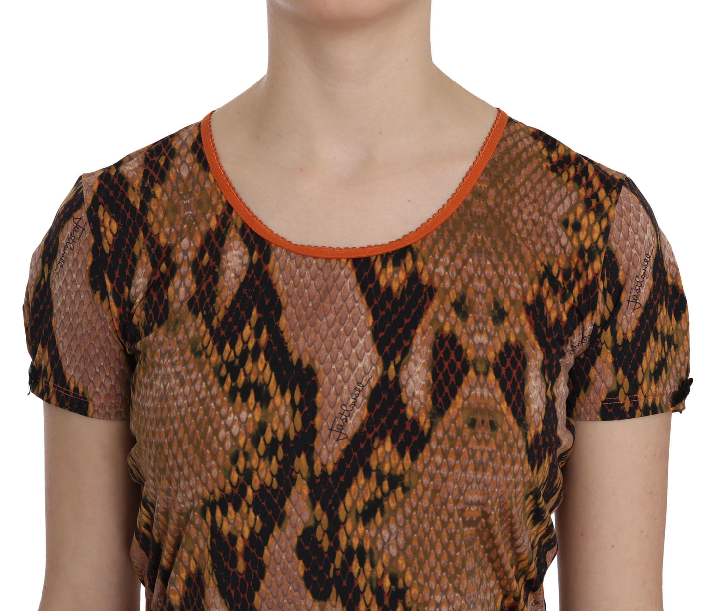 T-shirt à manches courtes imprimé peau de serpent Just Cavalli