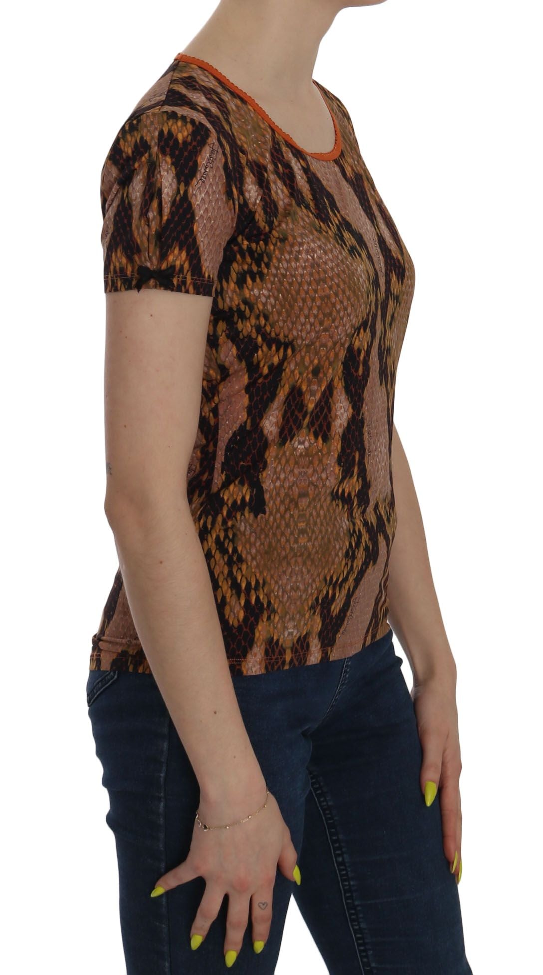 T-shirt à manches courtes imprimé peau de serpent Just Cavalli