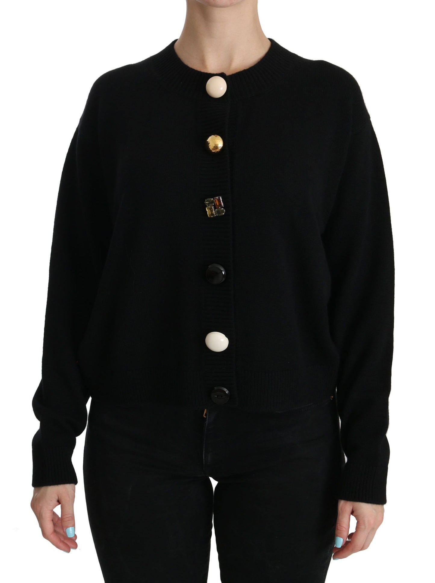 Pull cardigan noir à boutons Dolce &amp; Gabbana