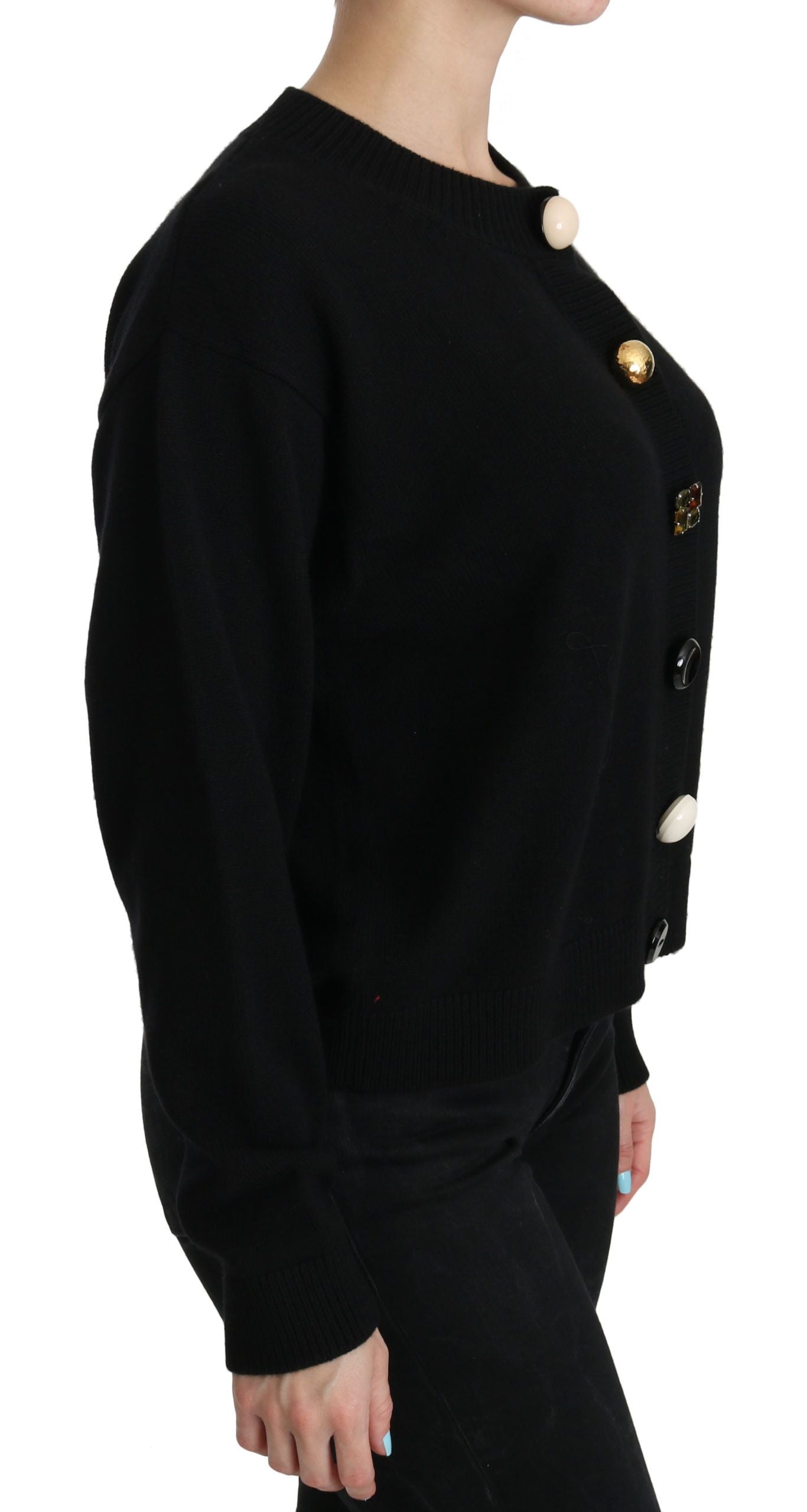 Pull cardigan noir à boutons Dolce &amp; Gabbana
