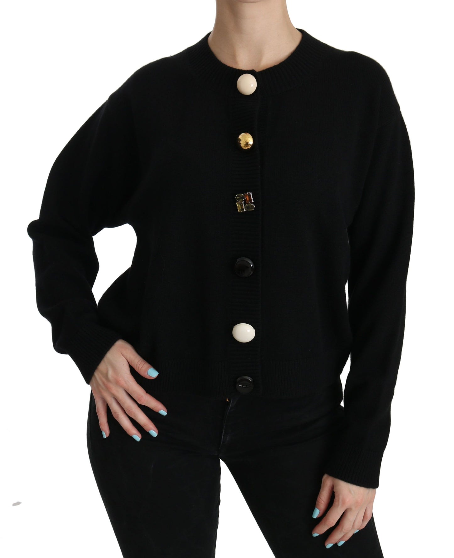 Pull cardigan noir à boutons Dolce &amp; Gabbana