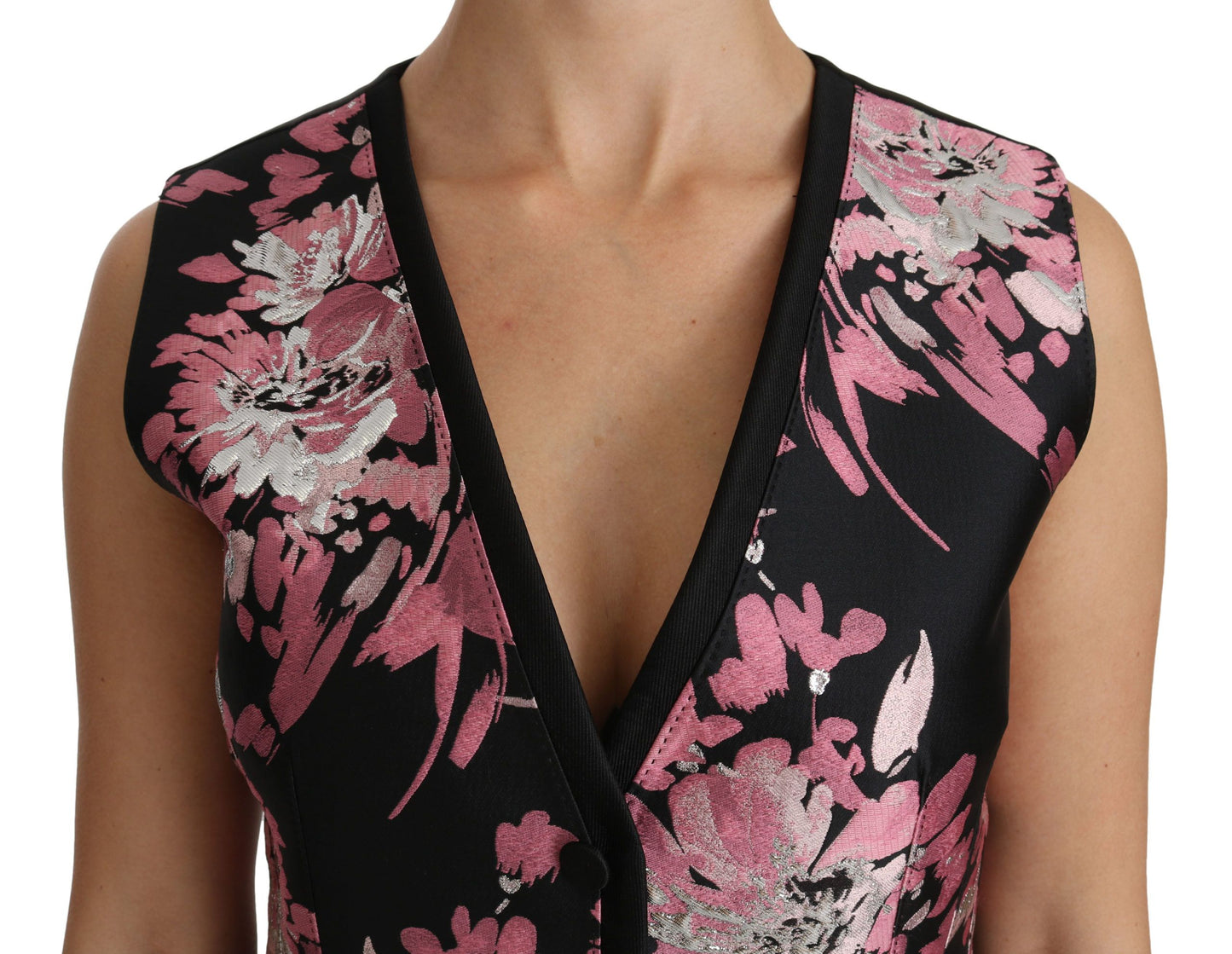 Dolce &amp; Gabbana Gilet à fleurs noir et rose