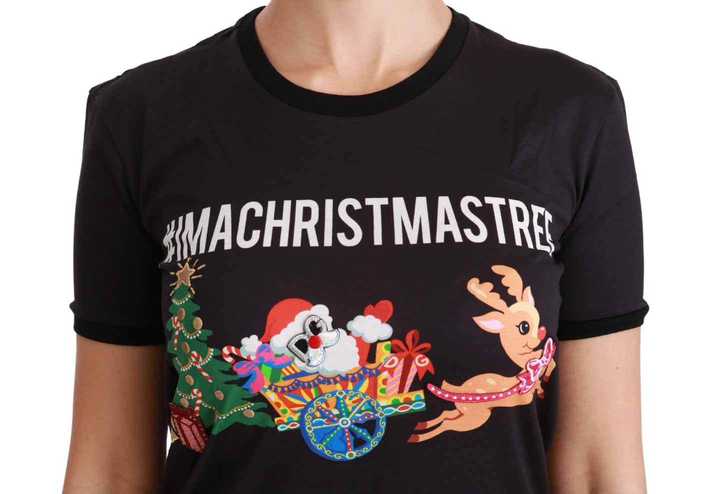 T-shirt ras du cou noir Dolce &amp; Gabbana #ImAChristmasTree