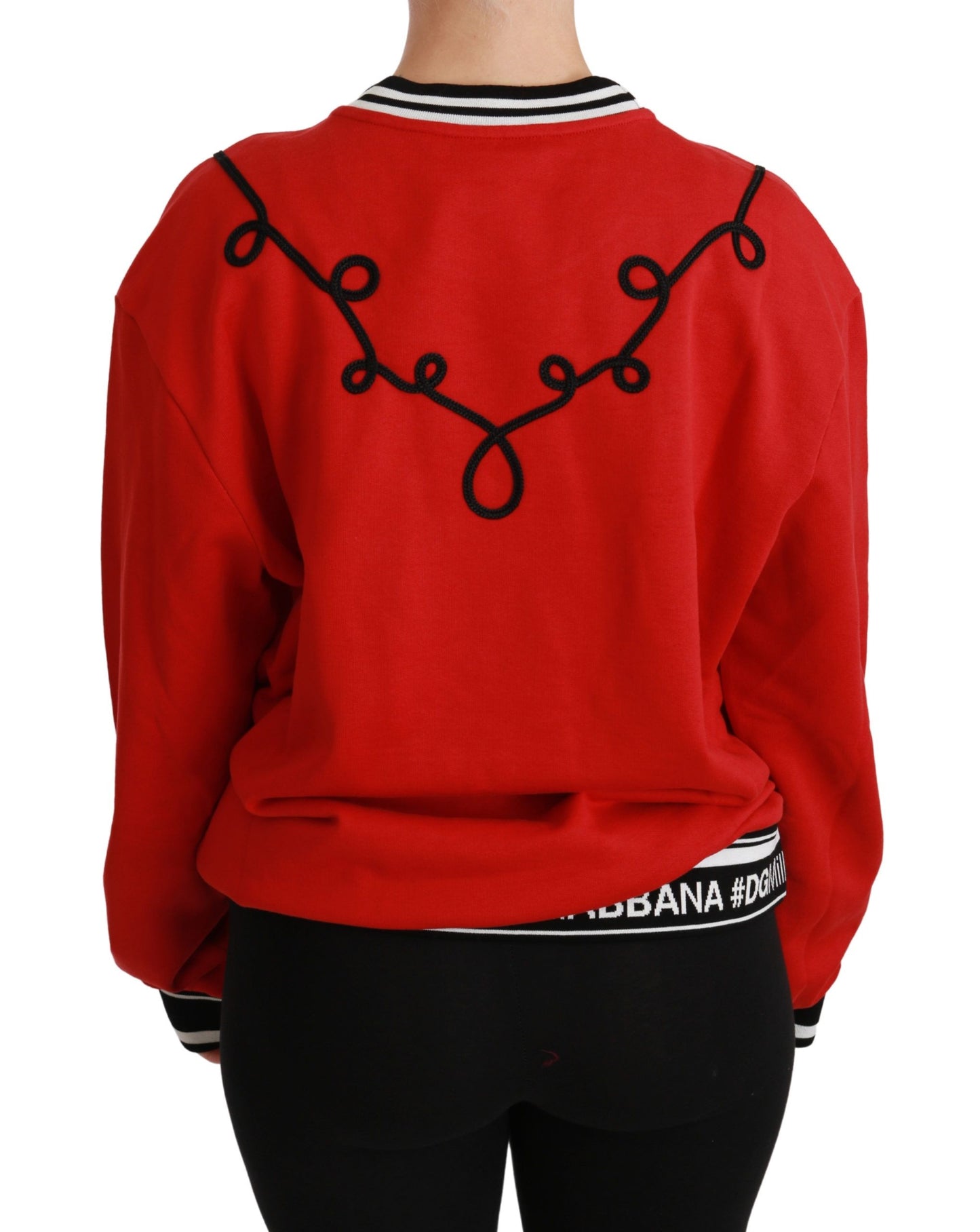 Dolce &amp; Gabbana Red Queen Pailletten-Pullover mit Liebesmotiv