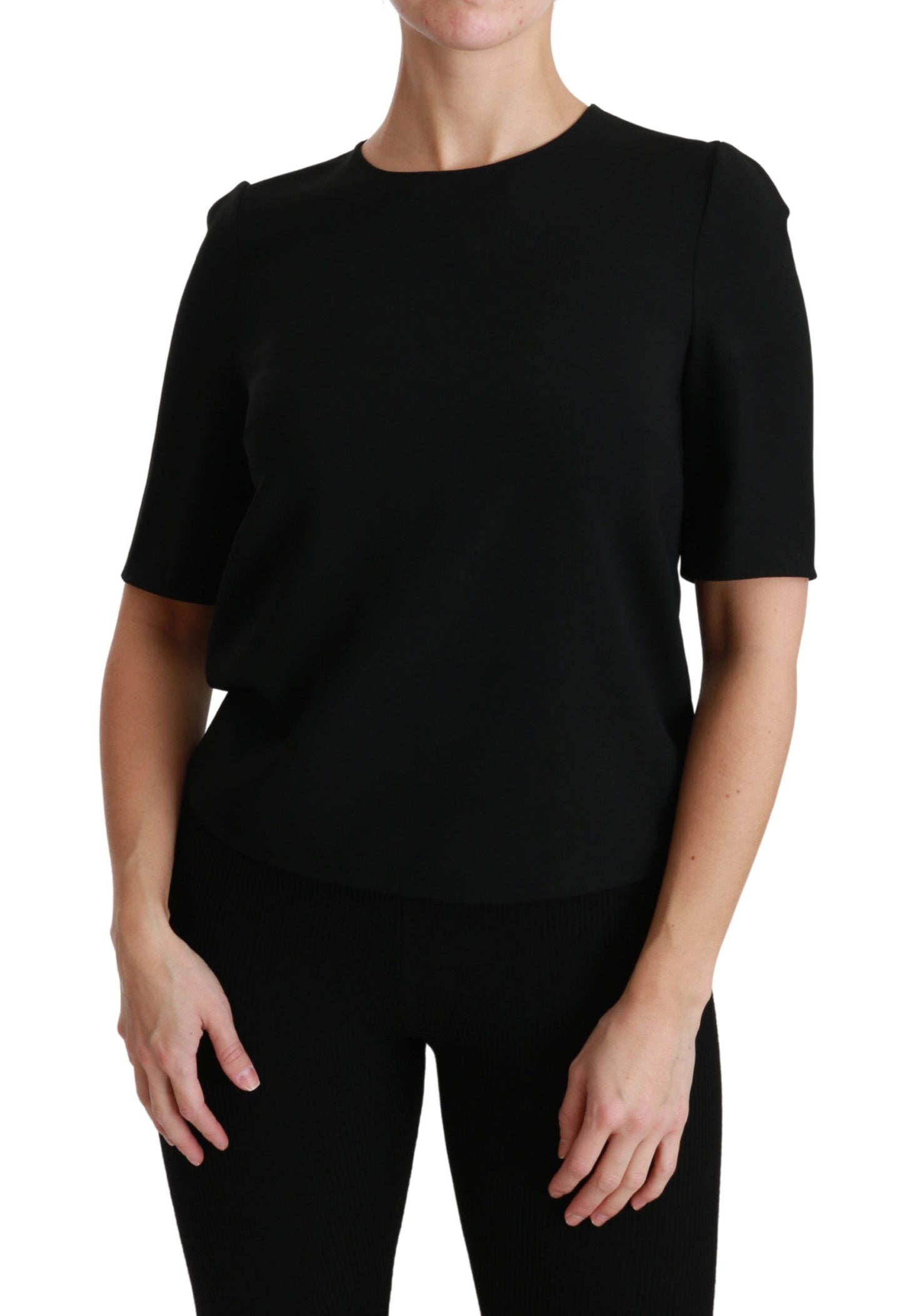 Chemisier extensible décontracté noir à manches courtes Dolce &amp; Gabbana