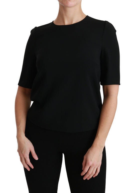 Chemisier extensible décontracté noir à manches courtes Dolce &amp; Gabbana