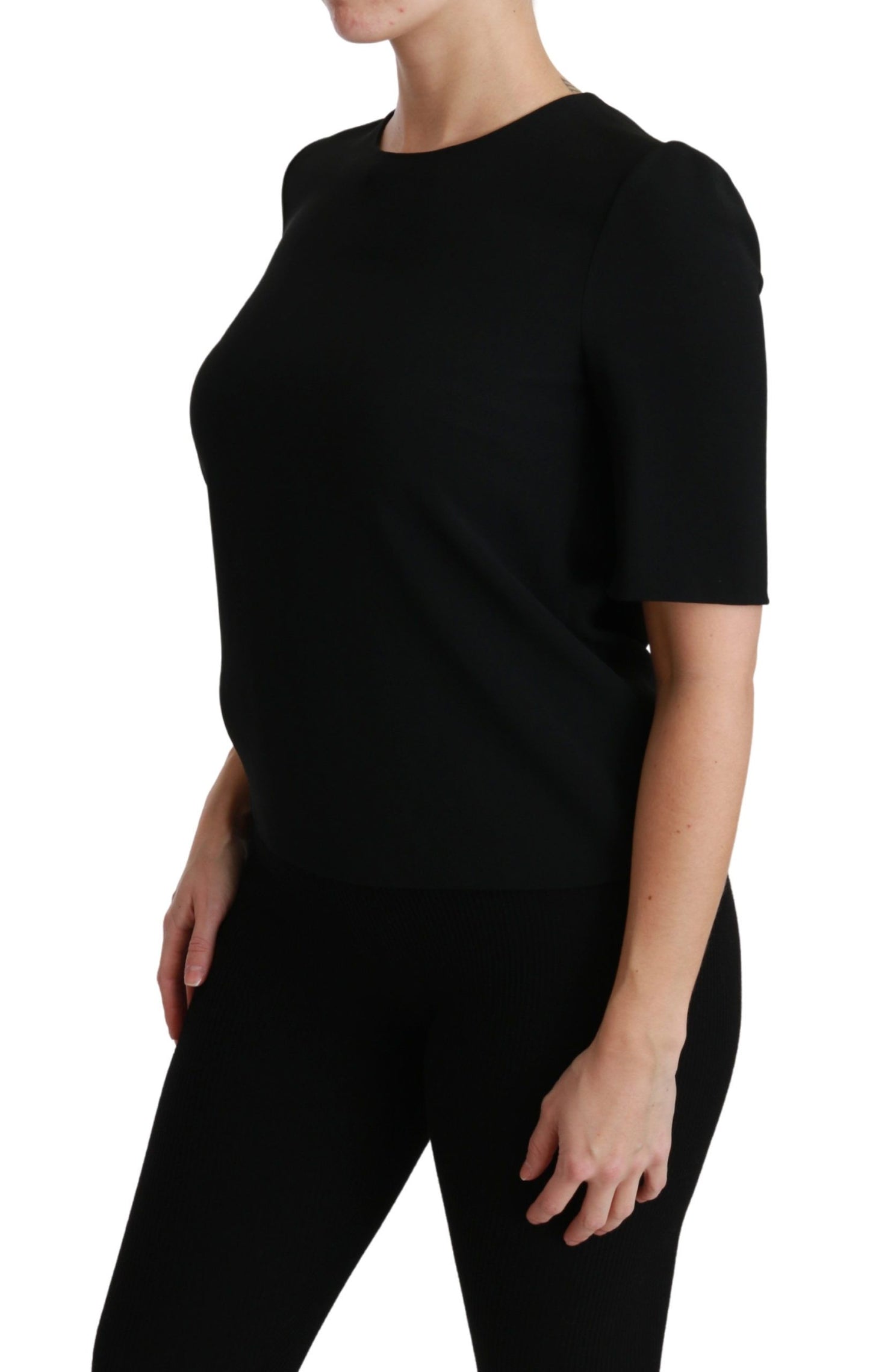 Chemisier extensible décontracté noir à manches courtes Dolce &amp; Gabbana