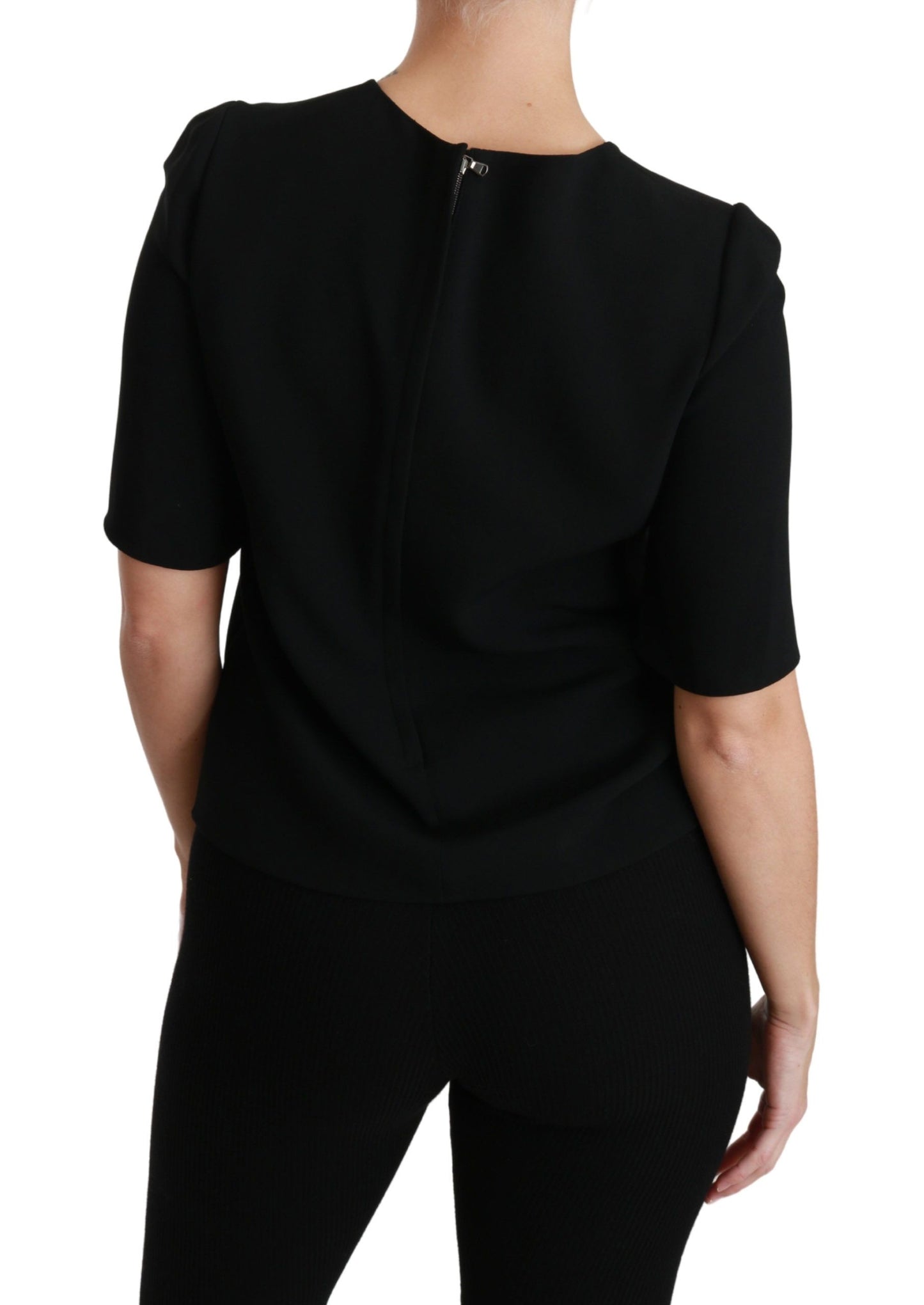 Chemisier extensible décontracté noir à manches courtes Dolce &amp; Gabbana