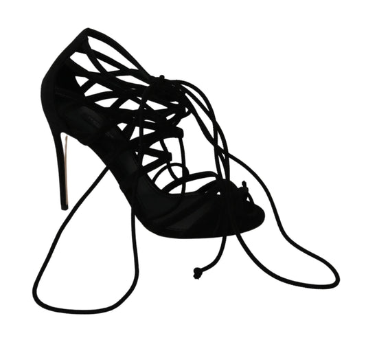 Sandales à talons aiguilles Dolce &amp; Gabbana en daim noir