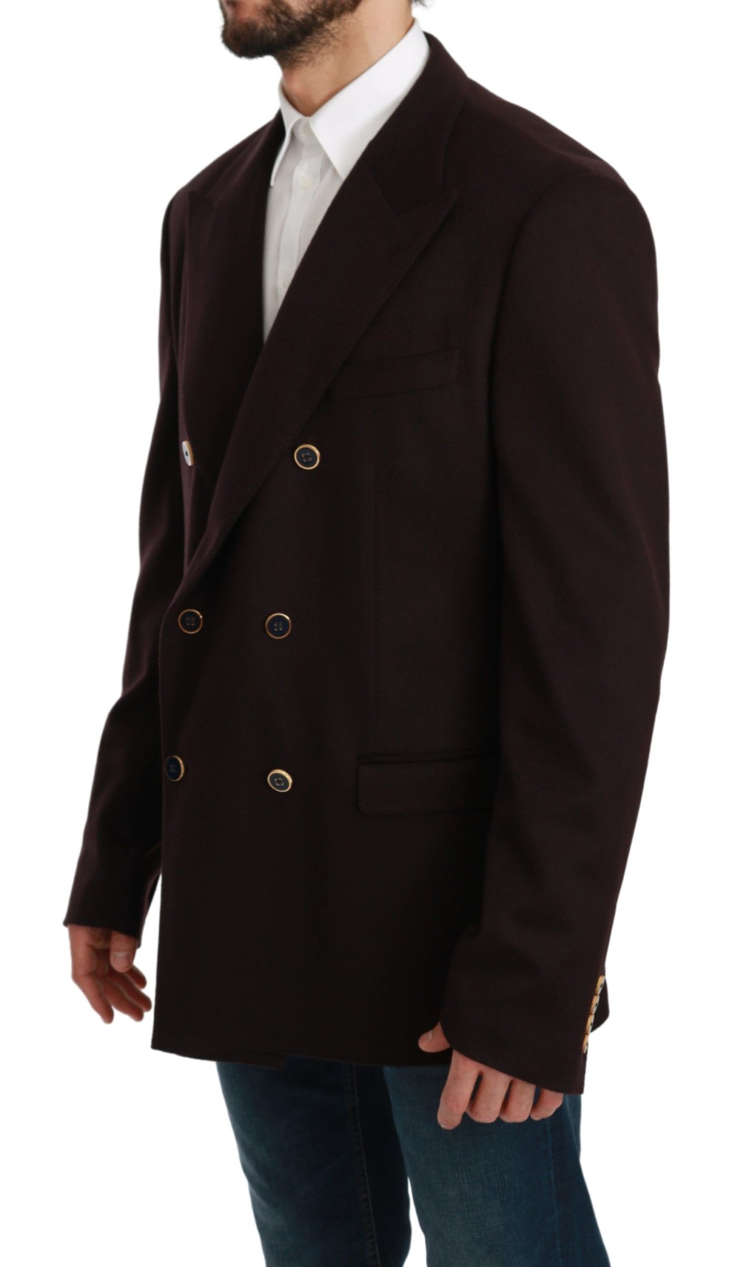 Dolce & Gabbana Bordeaux Cashmere Coat TAORMINA Blazer