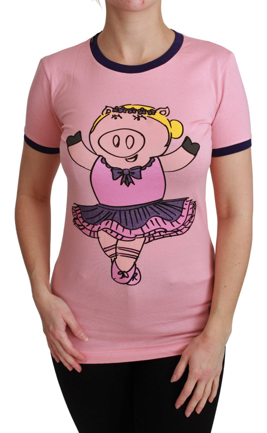 T-shirt en coton rose Dolce &amp; Gabbana YEAR OF THE PIG