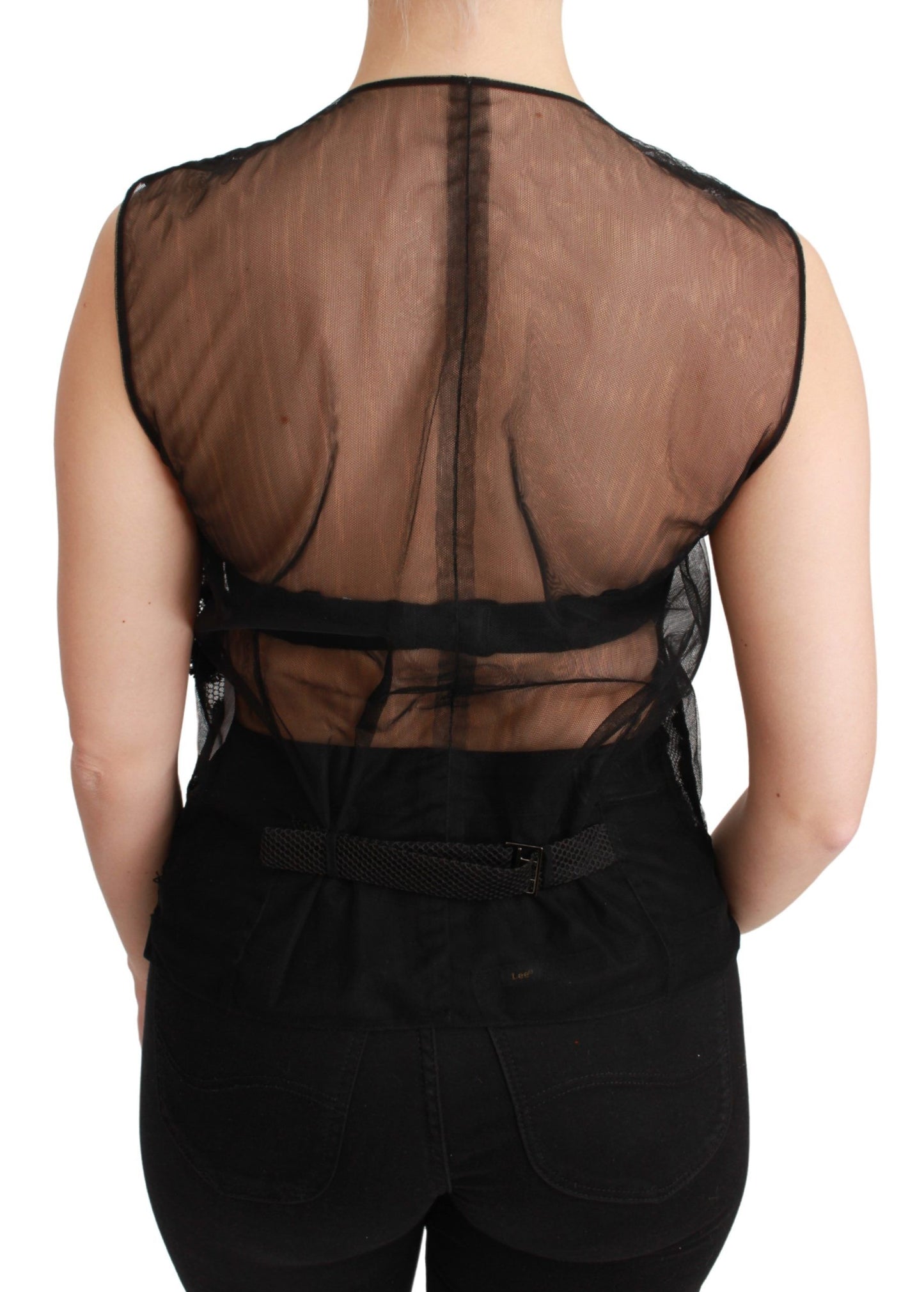Gilet haut en brocart floral noir Dolce &amp; Gabbana