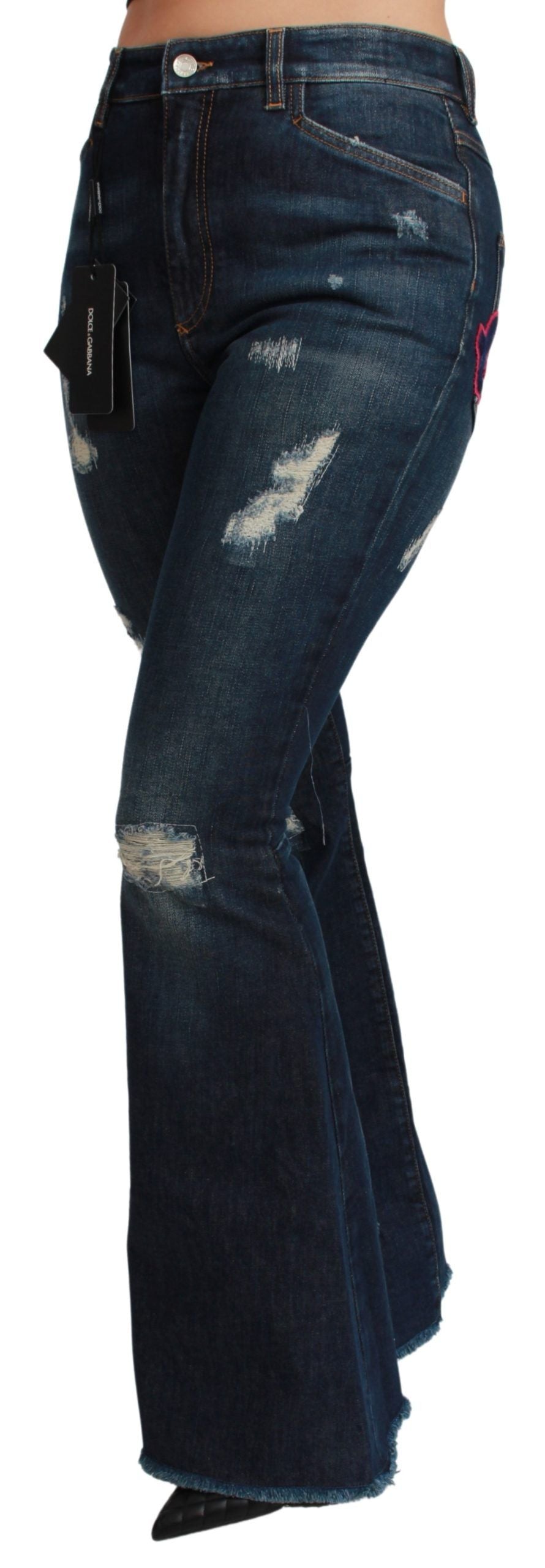 Jean évasé en coton stretch bleu denim Dolce &amp; Gabbana