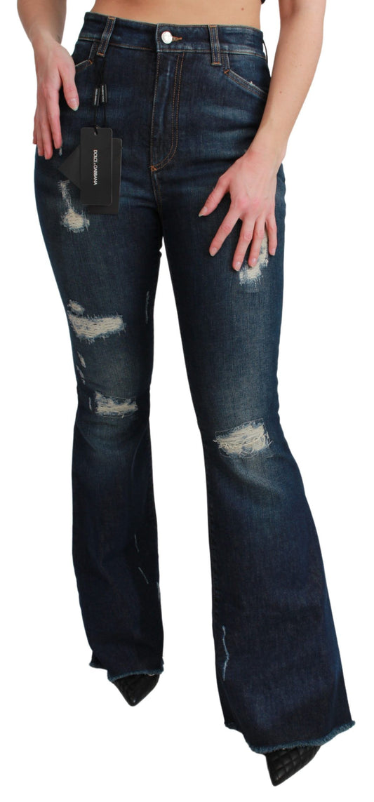 Jean évasé en coton stretch bleu denim Dolce &amp; Gabbana