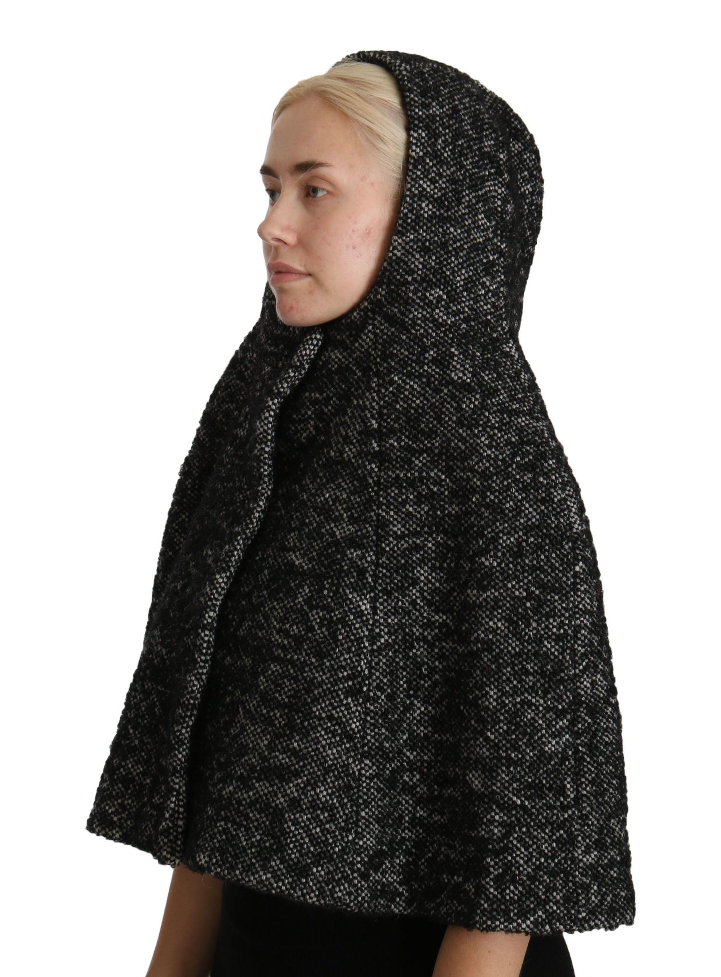Dolce &amp; Gabbana Veste caftan en laine grise Tweet Manteau Haut