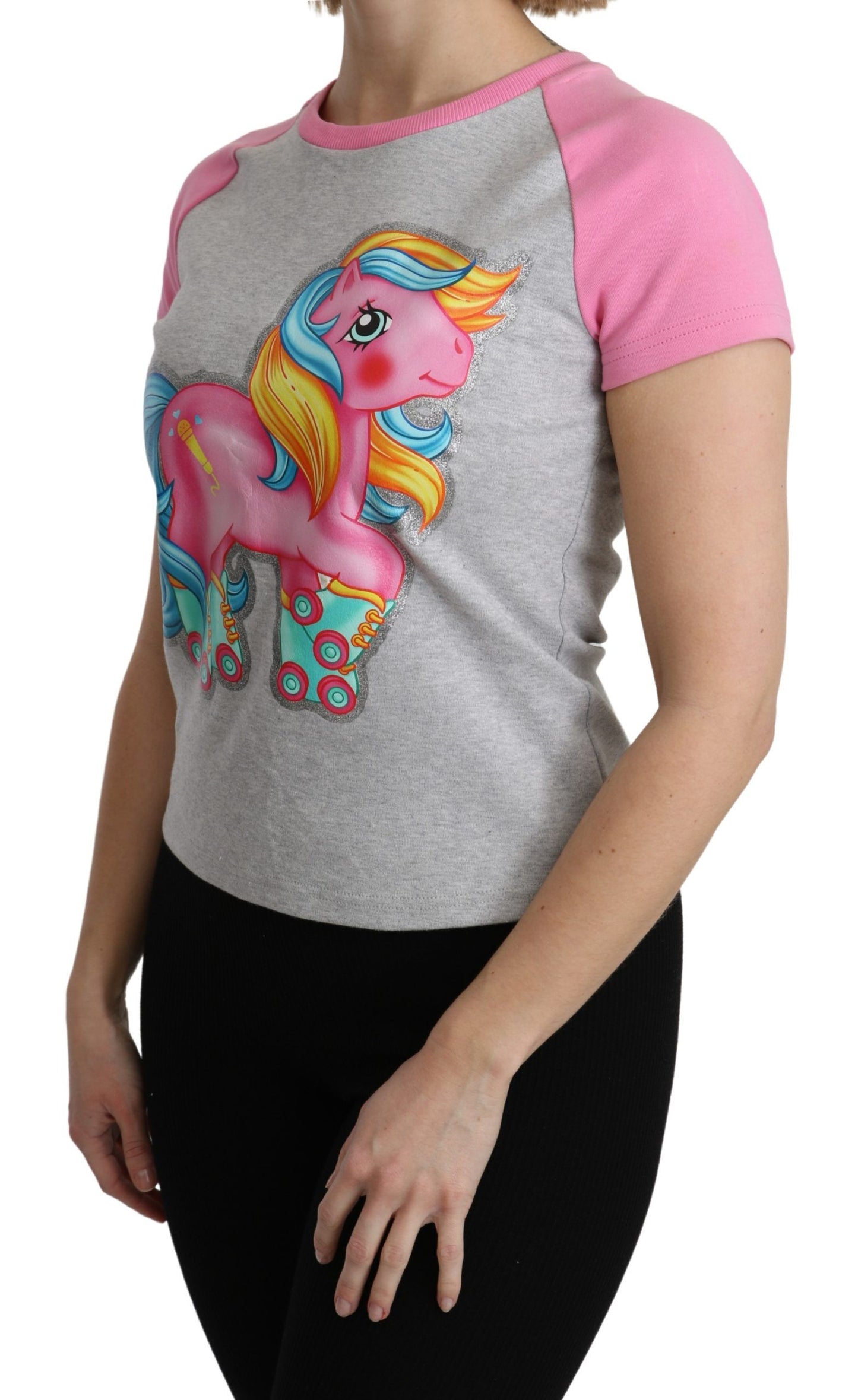 Moschino Gray and pink Cotton T-shirt My Little Pony Top