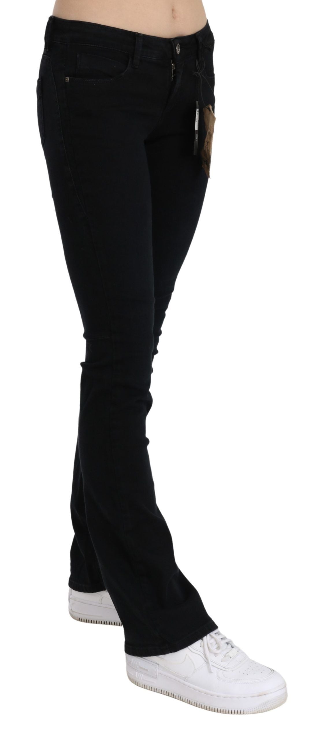 Costume National Jean skinny noir taille basse en coton