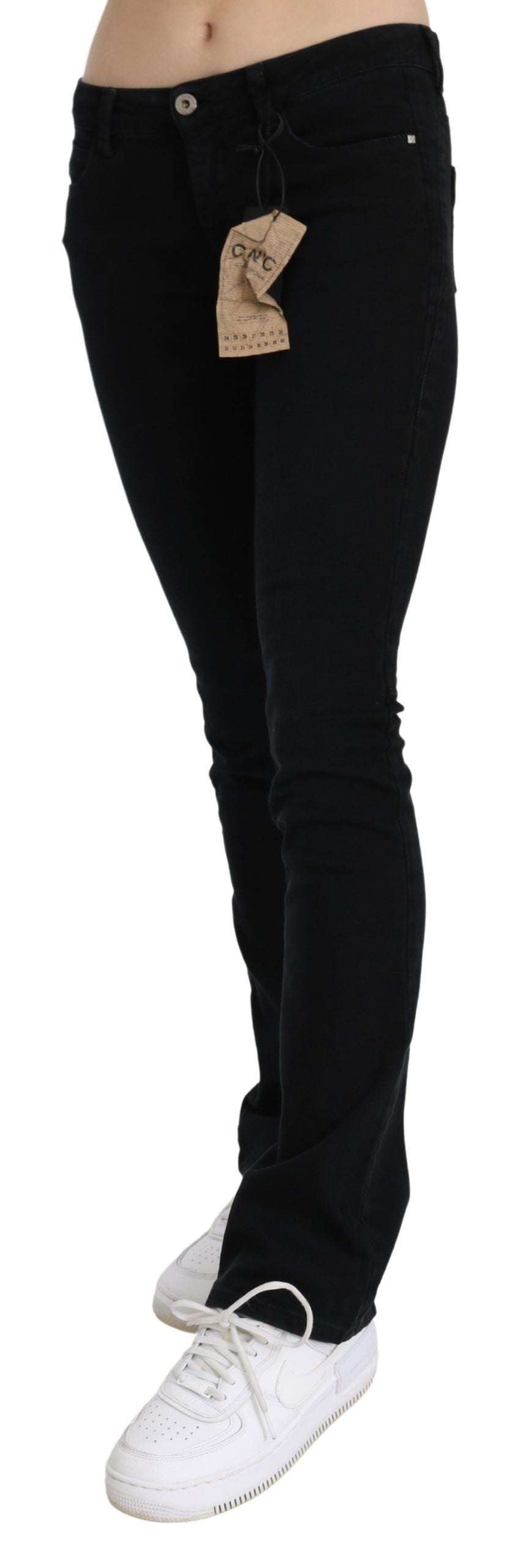 Costume National Jean skinny noir taille basse en coton