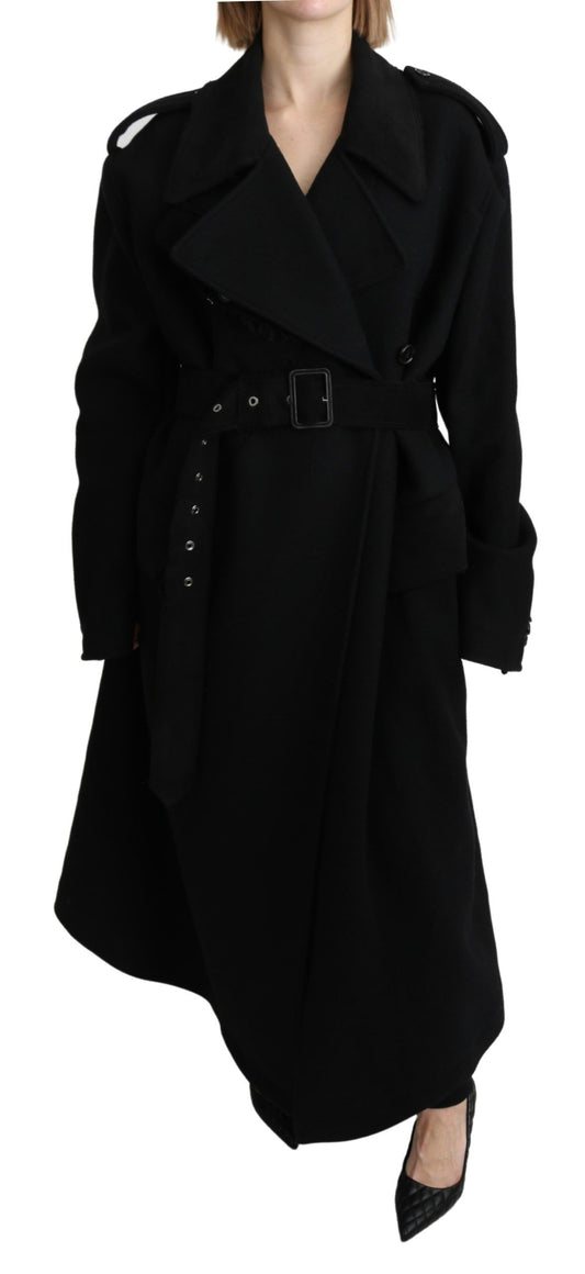 Dolce &amp; Gabbana – Schwarze Blazer-Trenchcoat-Jacke aus Schurwolle