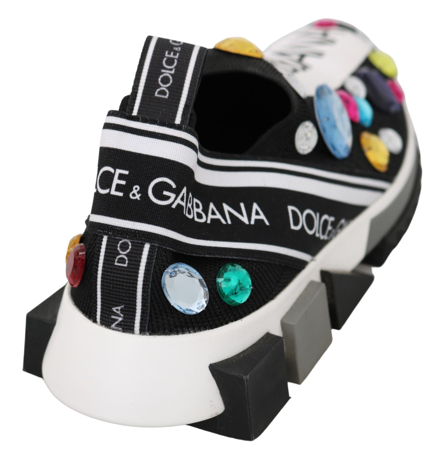 Baskets noires et multicolores à cristaux Dolce &amp; Gabbana