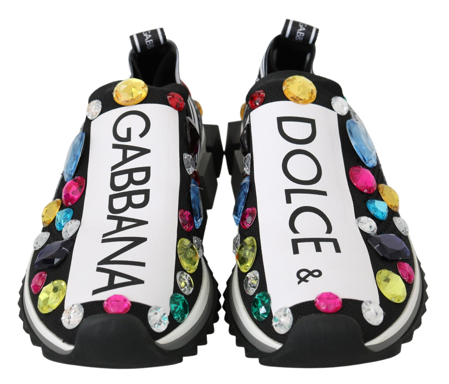 Baskets noires et multicolores à cristaux Dolce &amp; Gabbana