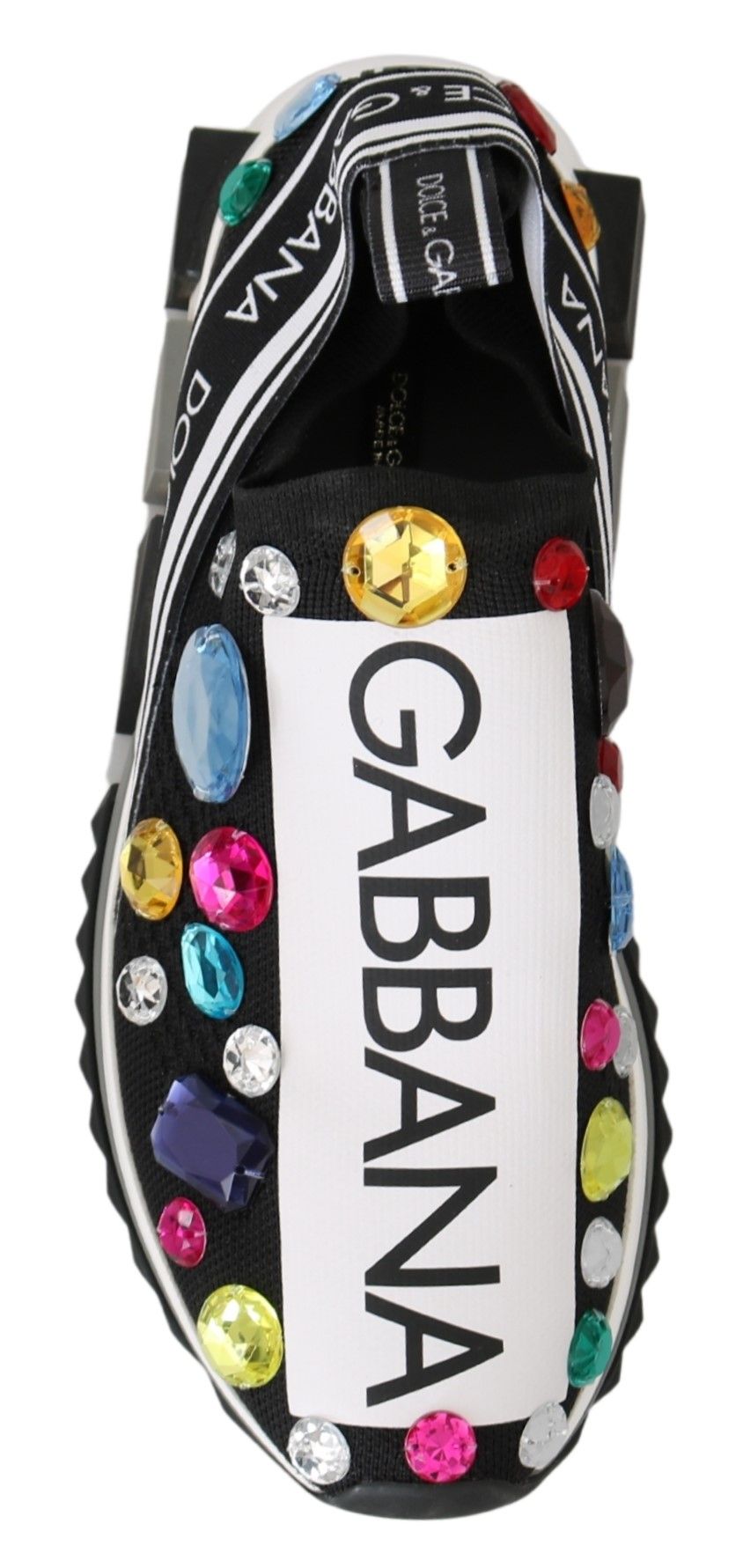 Baskets noires et multicolores à cristaux Dolce &amp; Gabbana