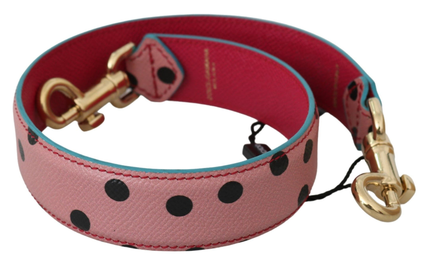 Dolce &amp; Gabbana – Schulterriemen aus rosa gepunktetem Leder