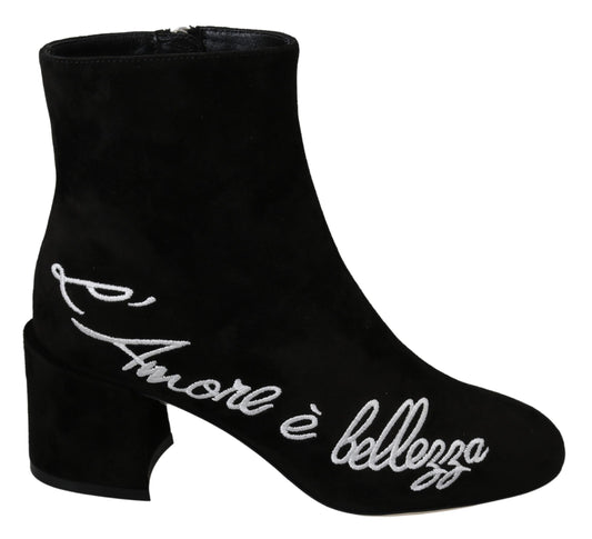 Chaussures Dolce &amp; Gabbana en daim noir Love Is Beauty