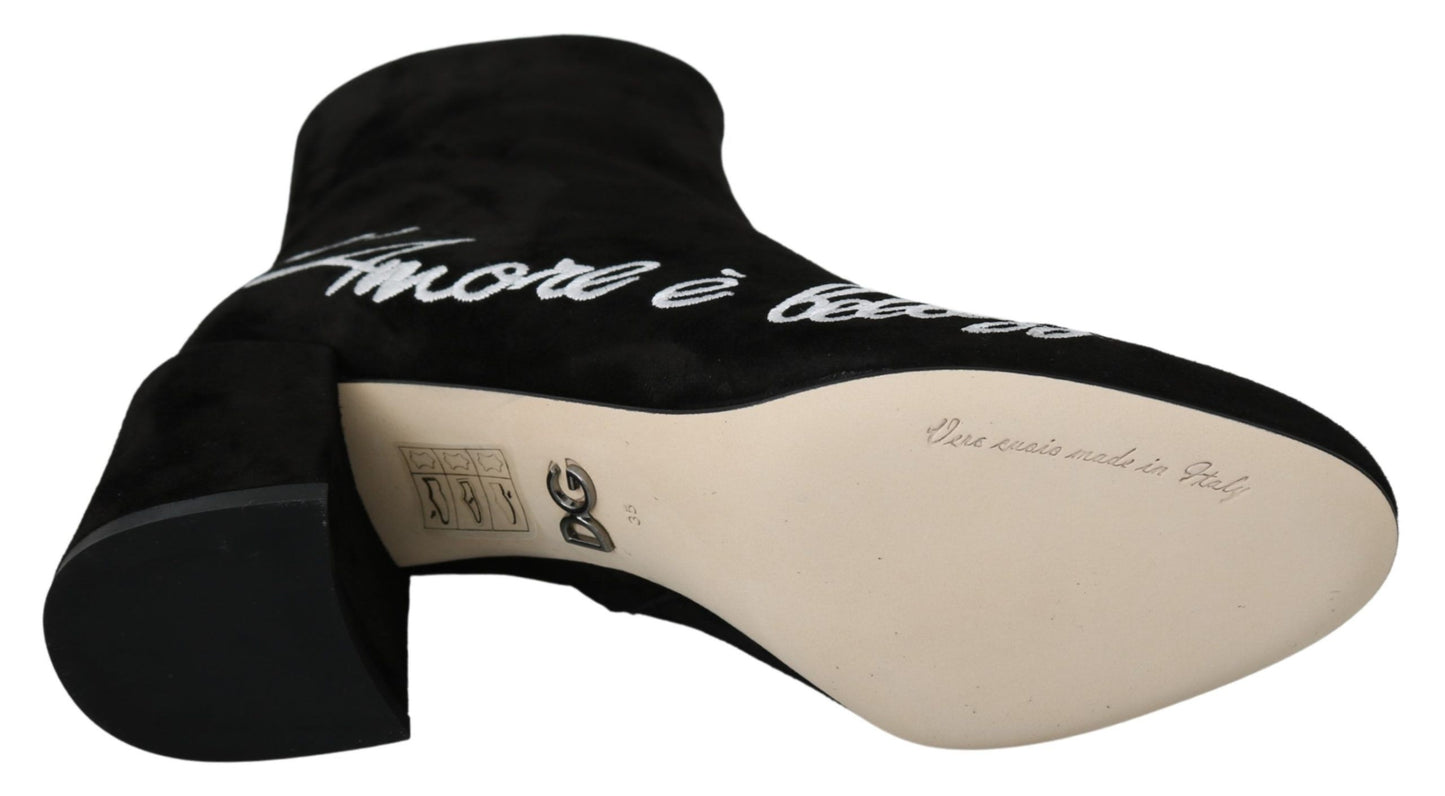 Chaussures Dolce &amp; Gabbana en daim noir Love Is Beauty