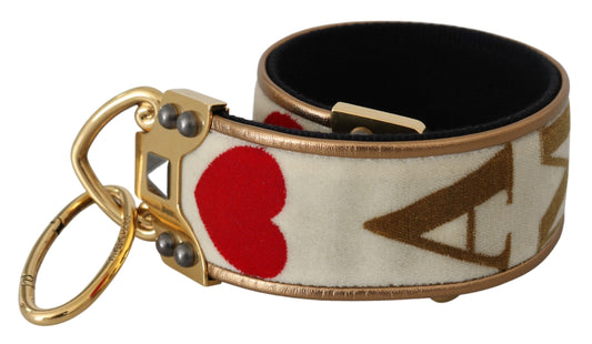 Bandoulière AMORE en cuir textile blanc doré Dolce &amp; Gabbana
