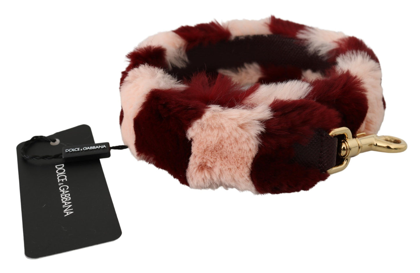 Bandoulière en fourrure de lapin rose et rouge Dolce &amp; Gabbana