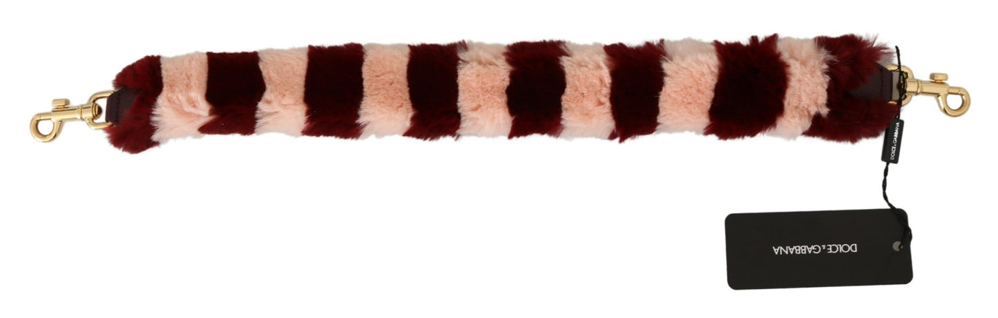 Bandoulière en fourrure de lapin rose et rouge Dolce &amp; Gabbana