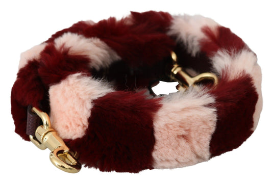 Bandoulière en fourrure de lapin rose et rouge Dolce &amp; Gabbana